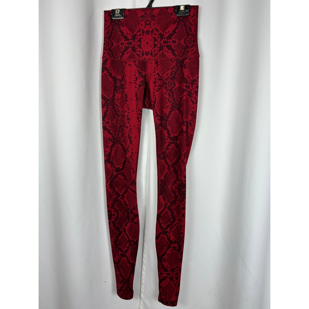 Lululemon Red Snakeskin Print High Rise Athletic Casual Yoga Leggings Size 4